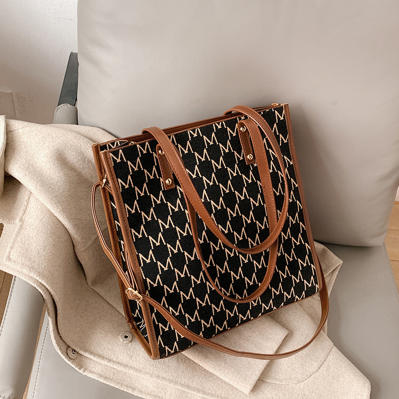 包包女2021新款时尚潮流韩版手提托特包印花单肩斜挎包大容量包