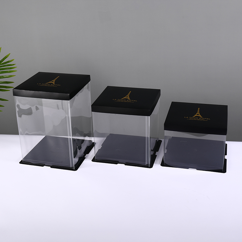 透明生日蛋糕盒8寸10寸塑料三合一西点烘培包装蛋糕盒子可定制