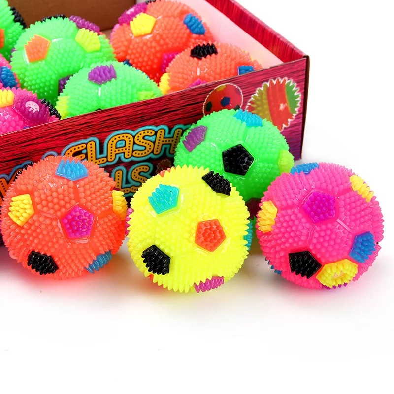 Children's toy, elastic luminous football 6.5, flashing sound, massage football, hot selling toy wholesale at night market stalls full figure