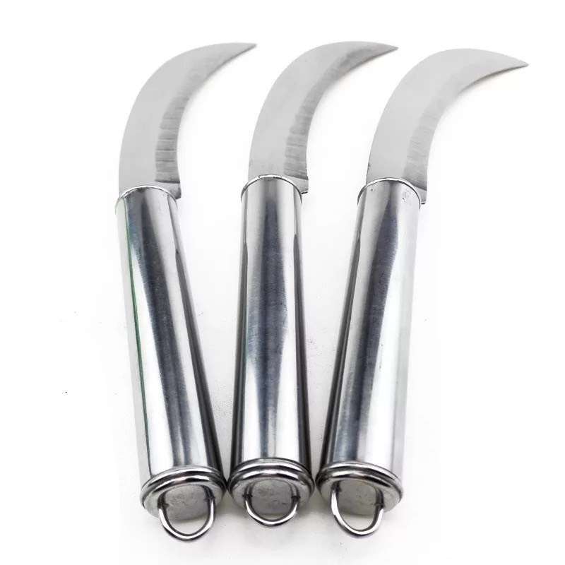 Steel-handled fruit peelers, pineapple knives, stainless steel banana small curved knives, 2-yuan store supply, daily necessities wholesale