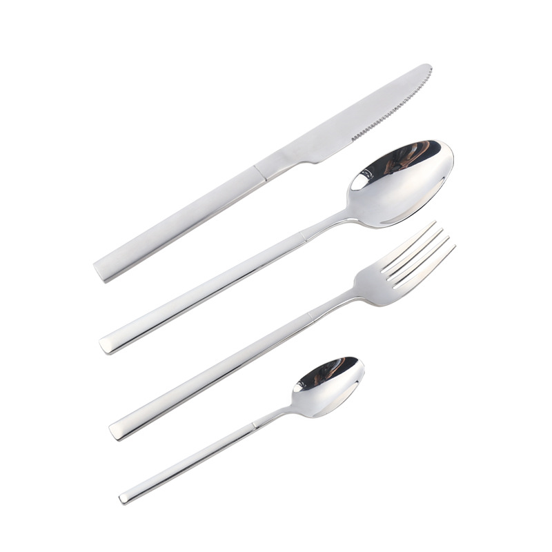 Factory wholesale 304 stainless steel Knight series tableware, knives, forks, spoons, portable tableware, Western dining knife and fork sets customization Item Picture