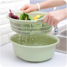 塑料双层洗菜篮子沥水篮洗菜篮子厨房多功能淘菜盆水果篮