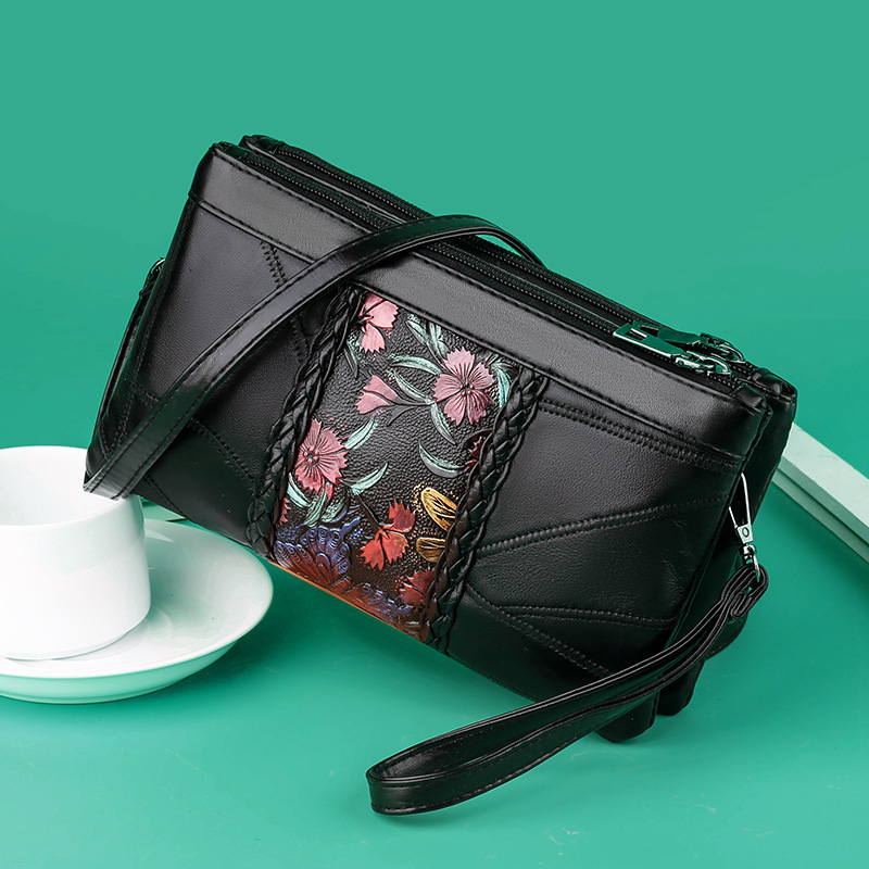 Cross-border trade soft leather sheepskin women's bag, small bag for women 2021 new Korean version middle-aged mom bag, single-shoulder crossbody bag Specification image