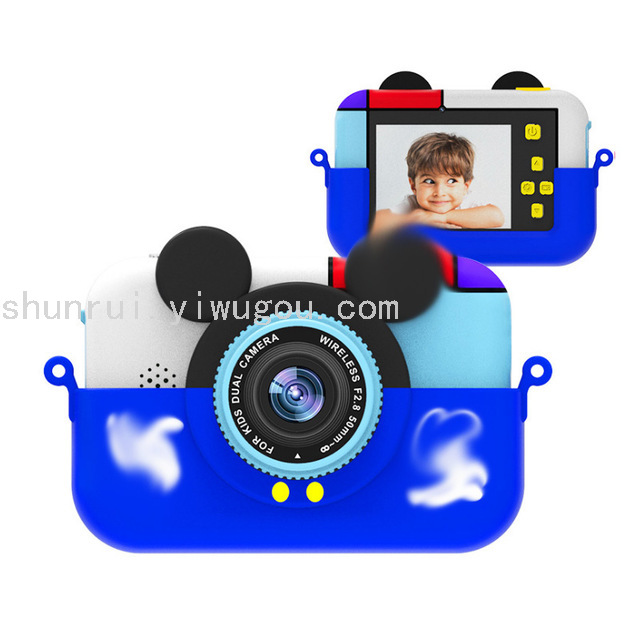 X18 Mickey Mouse Children's Camera 720P high-definition dual-camera cartoon digital camera for kids details Picture