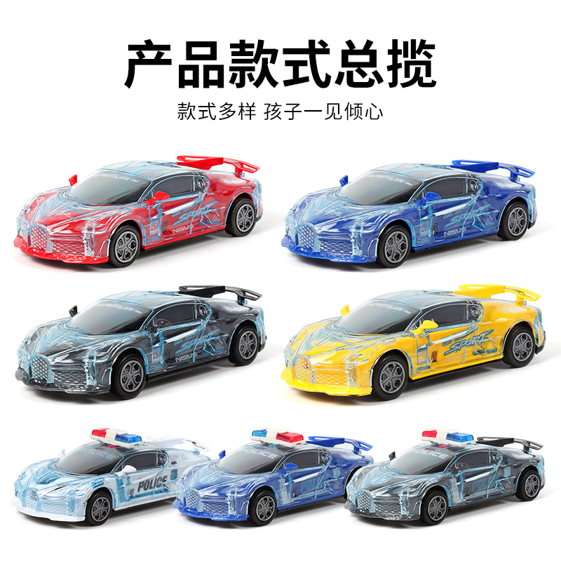 Cross-border children's toy cars, light and music inertial cars, electric sound and light police car models, and durable sports cars are selling well at street stalls Application Scenario