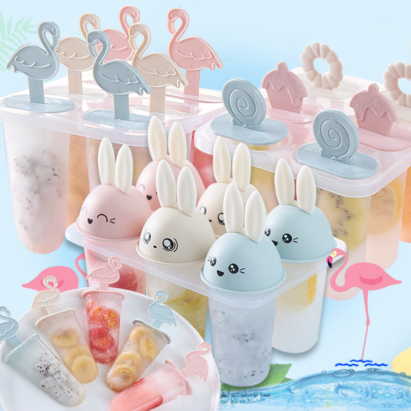Net red DIY Popsicle ice cream mold cartoon plastic ice box Popsicle ice grid mold thumbnail