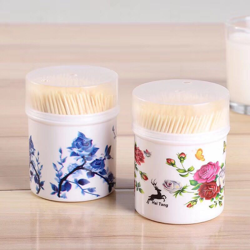 厂家直销仿青花瓷牙签桶塑料牙签盒牙签地摊货源热卖