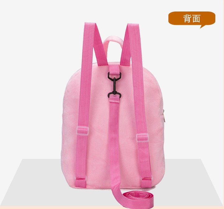 New anti-wandering flamingo unicorn small schoolbag, boys' and girls' shoulder backpack, plush doll doll schoolbag Specification image