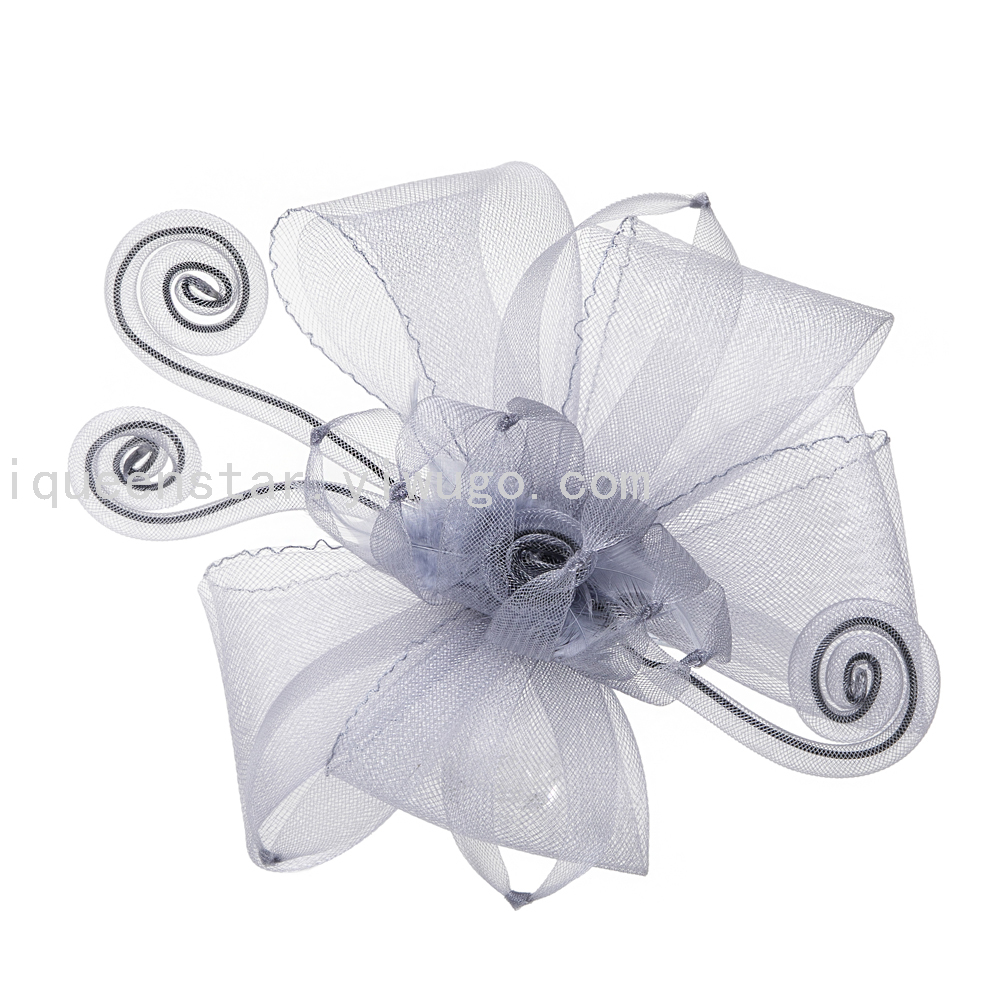 New tulle bride's top hat, headband, headband, elegant retro dress, tulle hat, flower hair accessory details Picture
