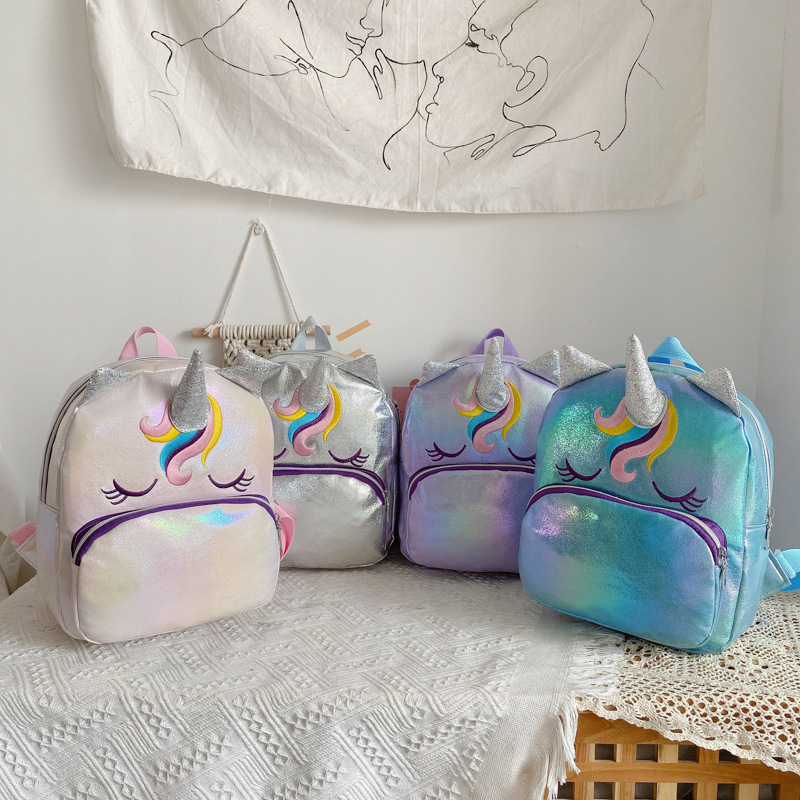 New kindergarten school bags, children's bags, shoulder bags, unicorn cartoon bags, shoulder anti-wandering children's bags, parent-child bags