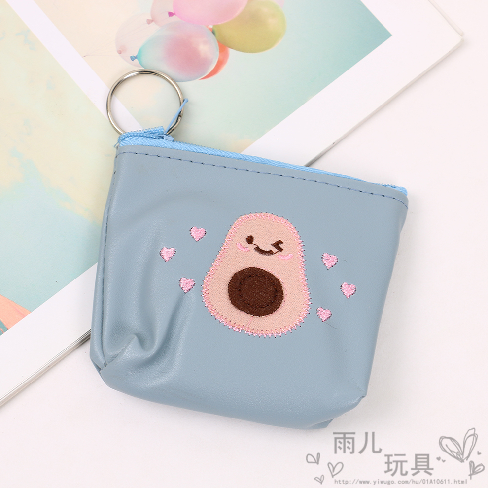 Korean cartoon coin coin coin purse, coin bag, avocado cute key case, mini hand-held bag, small wallet Specification image