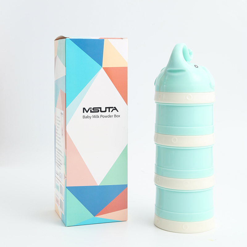 新款彩色奶粉盒 独立分层奶粉格 外层便捷携带奶粉盒详情图1