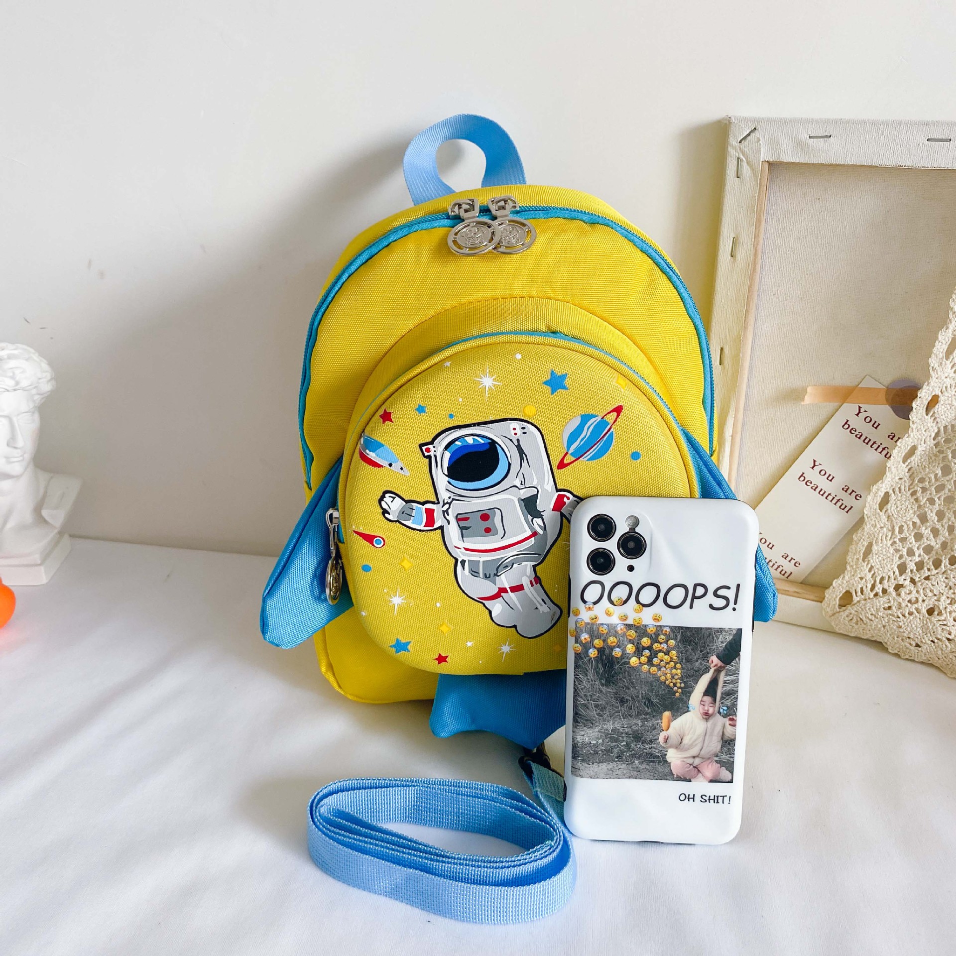 Lucky Little Pig's new student bag, children's astronaut backpack, kindergarten schoolbag, anti-wandering and cute children's bag Specification image