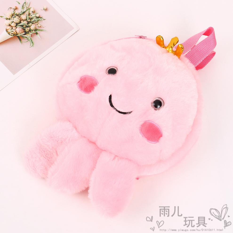 Plush toy bag, children's backpack, girls 2021 Plush octopus schoolbag, doll, cartoon plush backpack, children's bag Item Picture