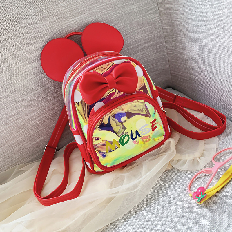 Lucky Little Pig's new kindergarten children's bag, children's laser schoolbag, 2-5 years old cute little bag, anti-wandering wholesale details Picture
