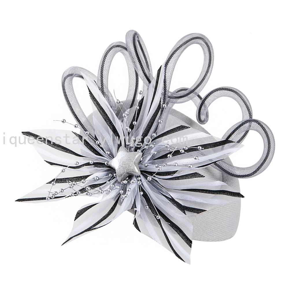 Best-selling Amazon feather headwear, bride's hair accessory, tulle top hat, Jockey Club hair accessory, hair clip