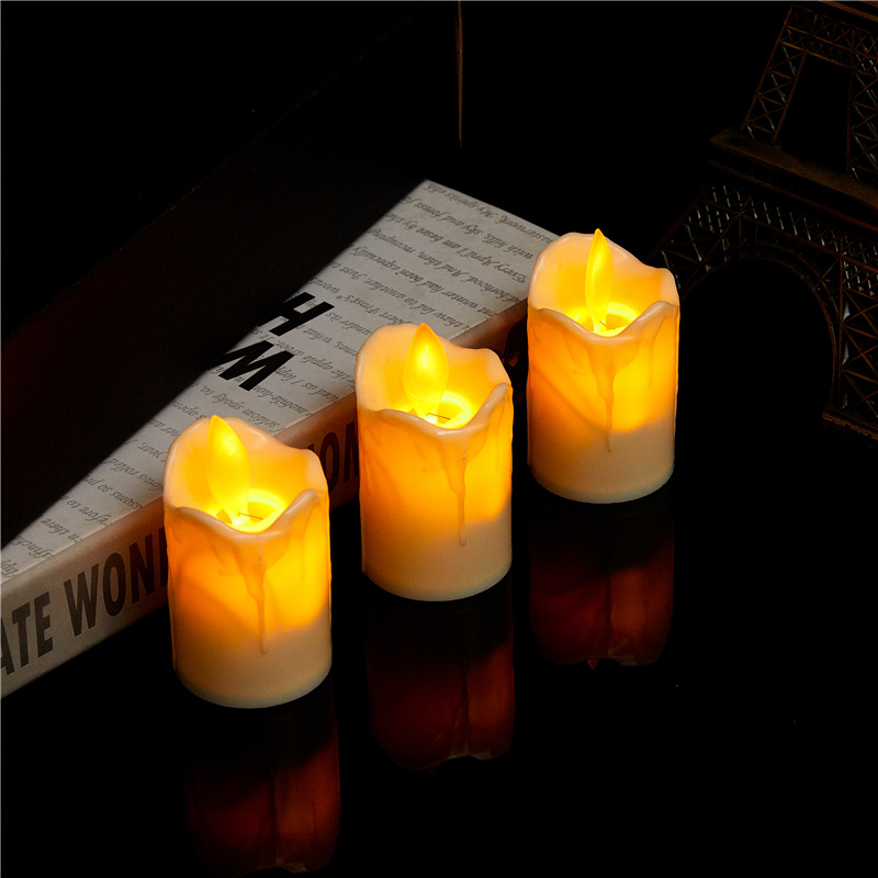 led electronic candle lights, wedding and birthday scene decoration props, simulated swinging candles, tea wax details Picture
