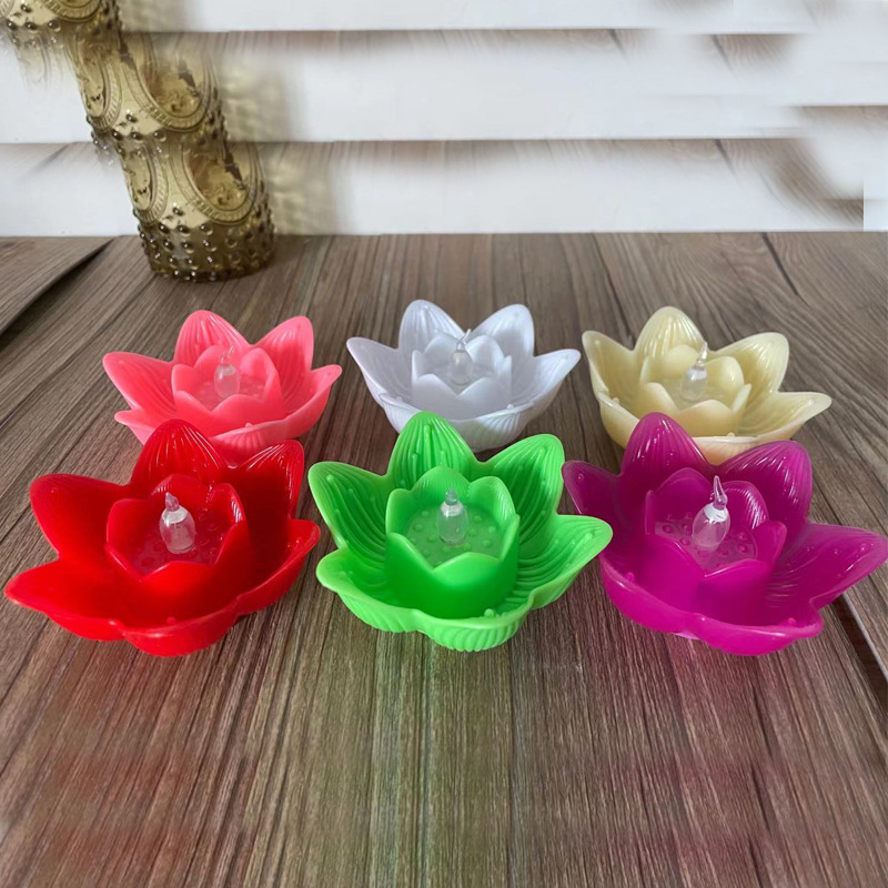 Electronic candles, LDE candles, swinging lotus candles, simulated candles, Buddha offering props, candles, decorative lights Application Scenario