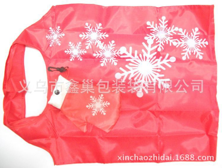 Creative Christmas hats and shoes in stock, polyester flannel Christmas portable folding hand-carry Christmas shopping bags manufacturer wholesale Application Scenario