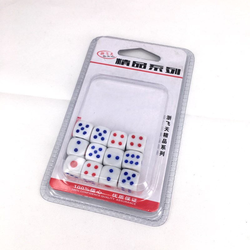 Factory direct sales card packs of 12 or 9 pieces, high-quality rounded corner colored dice, number dice, mahjong entertainment products details Picture