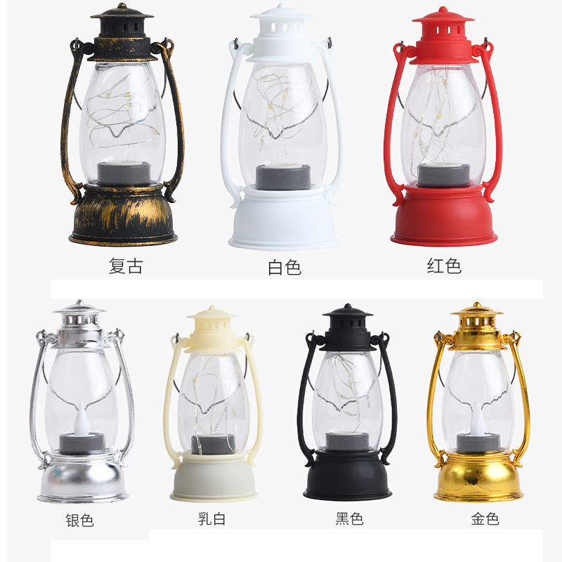 Retro horse lanterns, LED electronic candle lights, retro wind lanterns, palace lanterns, simulated hand-held lanterns, creative gifts manufacturer wholesale Specification image