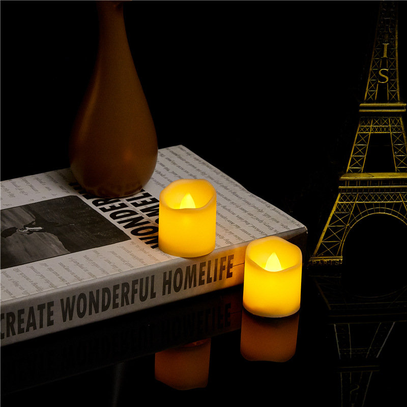 Cross-border e-commerce hot-selling wave-mouth tea wax led electronic candle lamp, smokeless candle simulation festival decoration Specification image