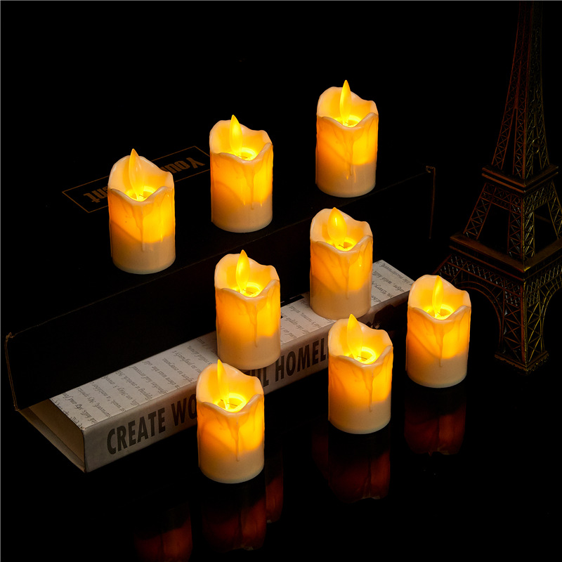 led electronic candle lights, wedding and birthday scene decoration props, simulated swinging candles, tea wax