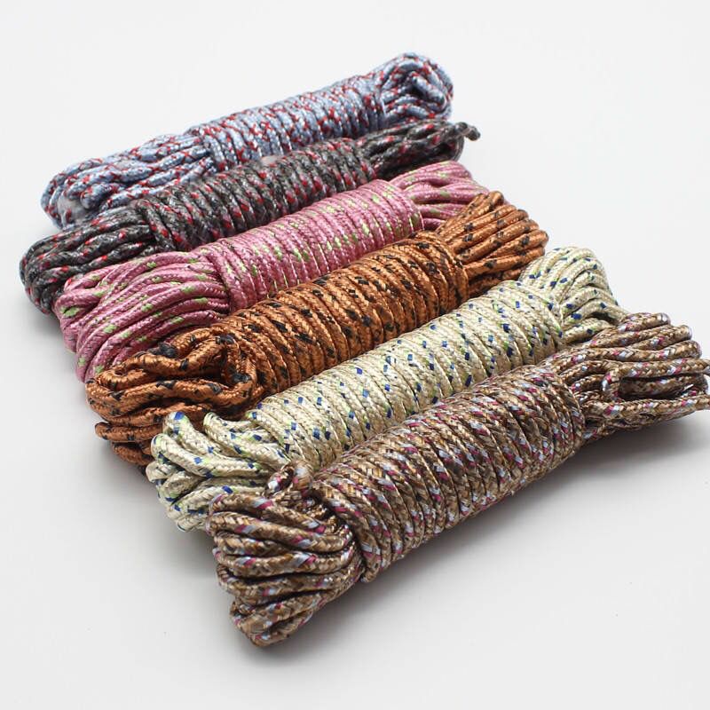Thickened drying rope, nylon anti-slip and windproof drying rope, outdoor drying rope for clothes and quilts, 10-meter OPP bag Item Picture