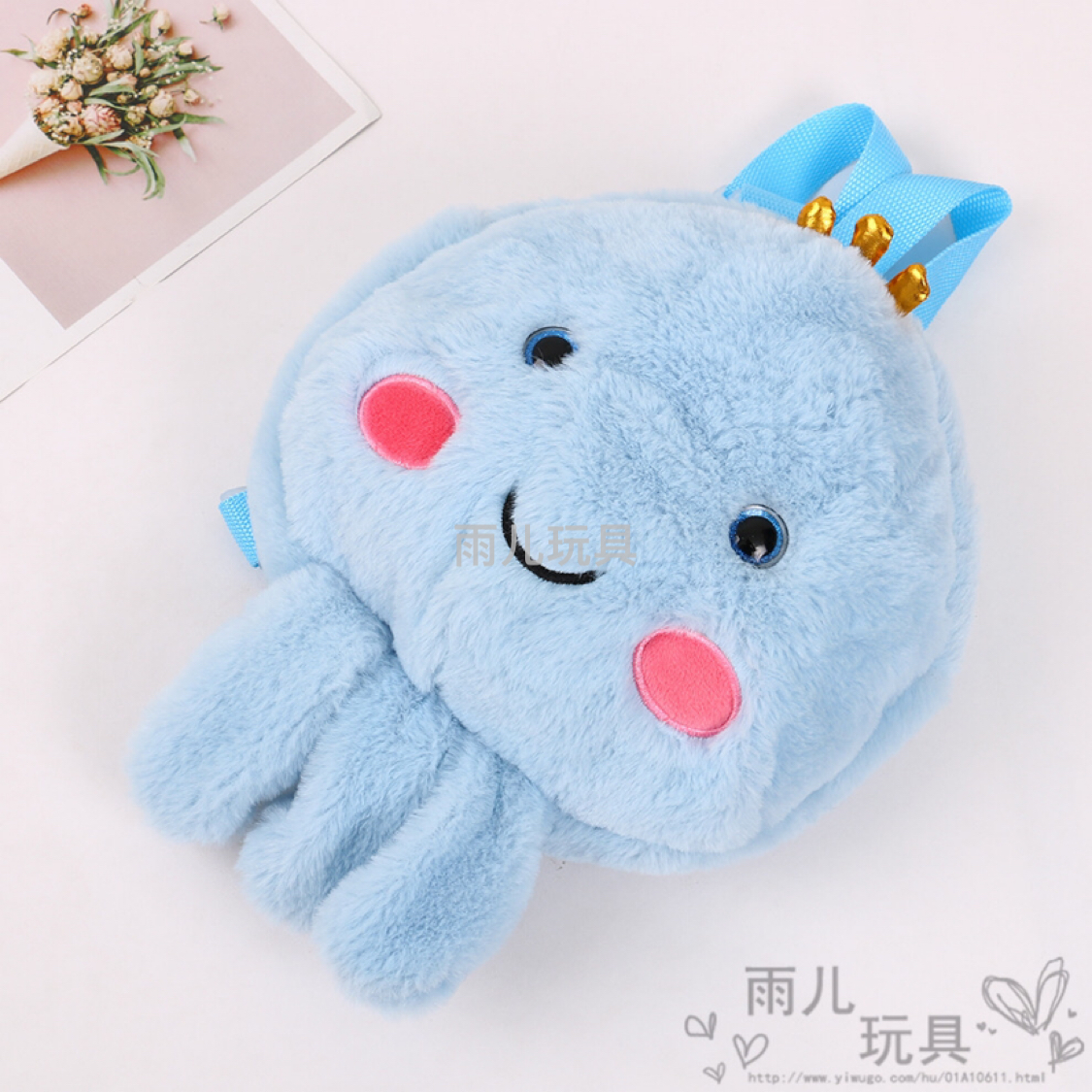Plush toy schoolbags, children's schoolbags, octopus schoolbags, cartoon backpacks, octopus schoolbags, octopus schoolbags Specification image