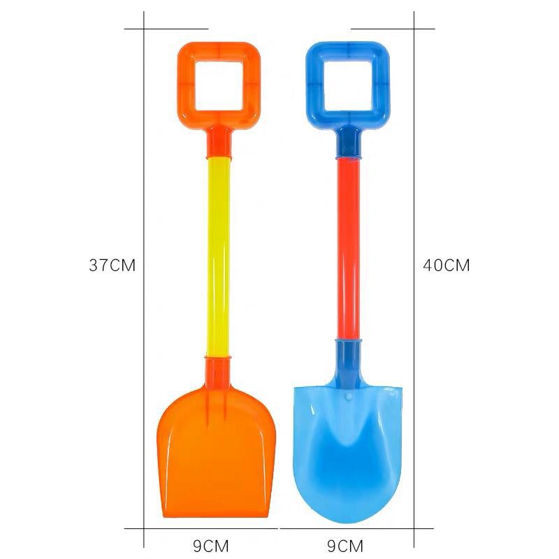 Factory direct sales of children's toys, beach shovels, plastic snow removal shovels, net bags, 2 large 40cm toy shovels