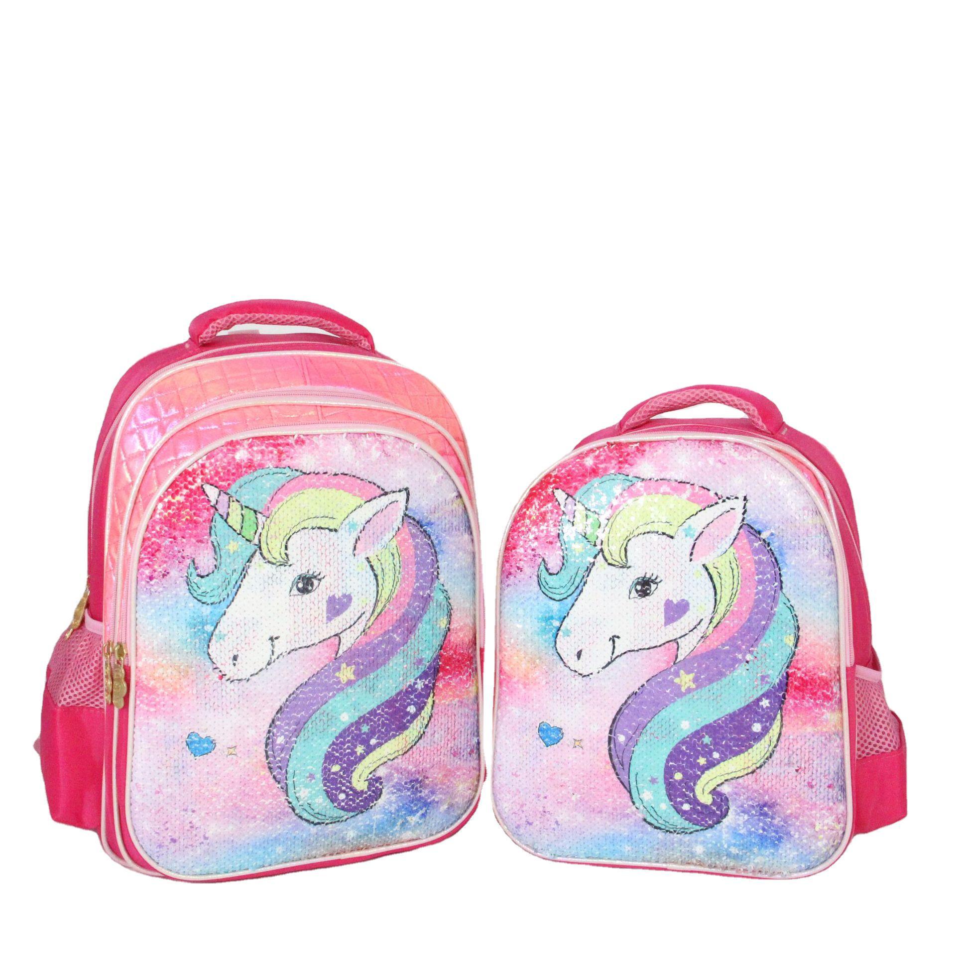 Children's schoolbag for girls in grades 1-2-3 of primary school, backpack for reducing burden, cartoon unicorn backpack, foreign trade printed LOGO