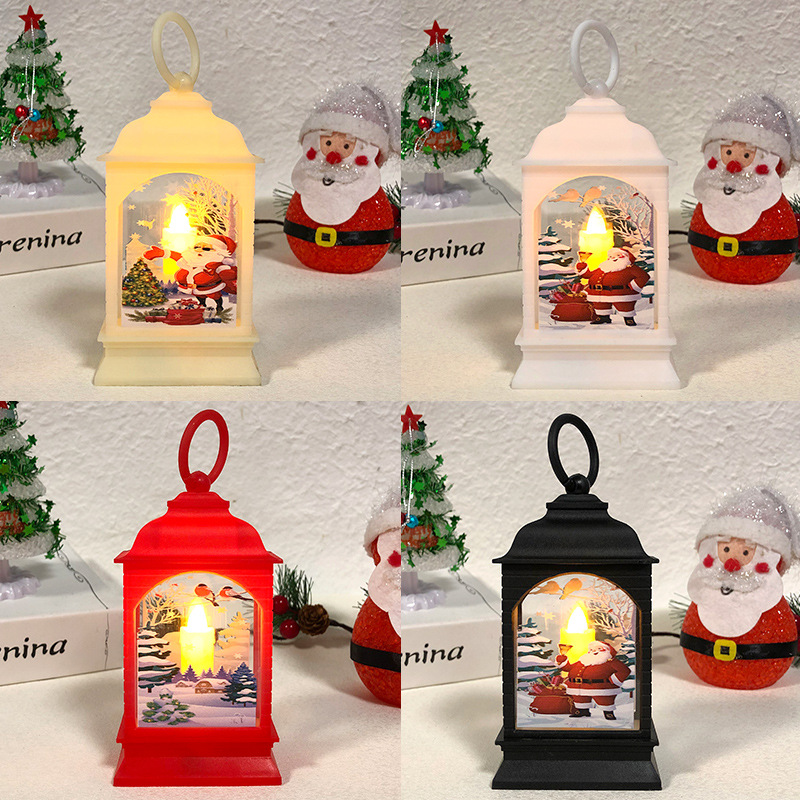 Cross-border Christmas decorative lanterns, illuminated elderly people, snowmen, reindeer ornaments, Christmas creative European-style wind lamps wholesale details Picture