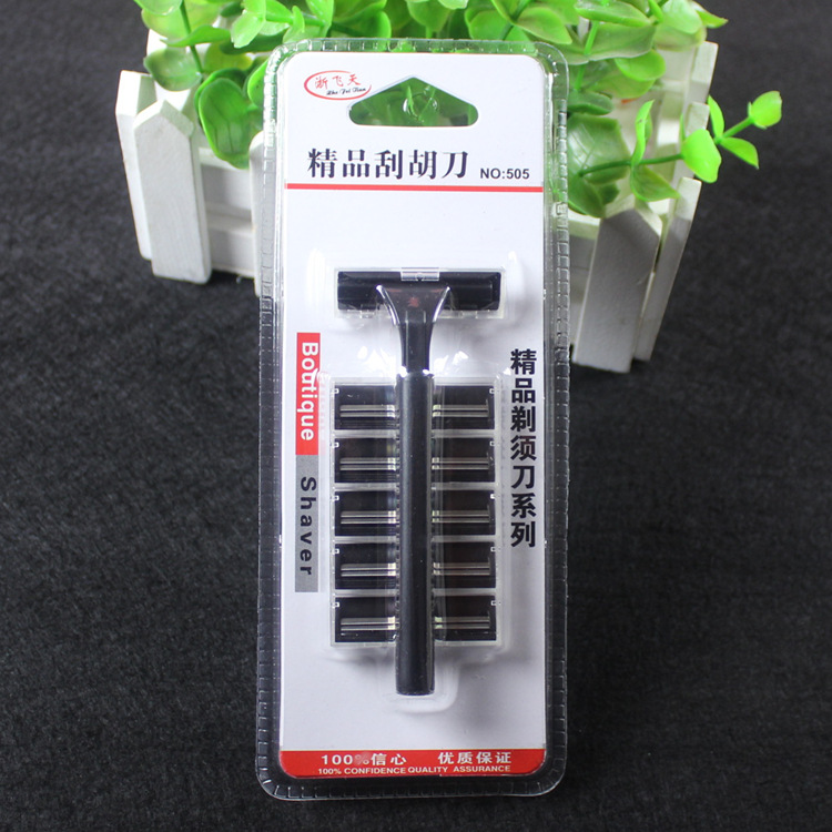 505 Manual shaving knife Set hair removal knife 1 holder with 6 blades