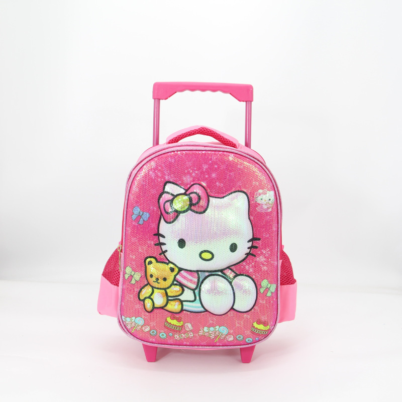 New primary school trolley schoolbag, cartoon cute unicorn backpack, Spider-Man trolley bag, Captain America schoolbag details Picture