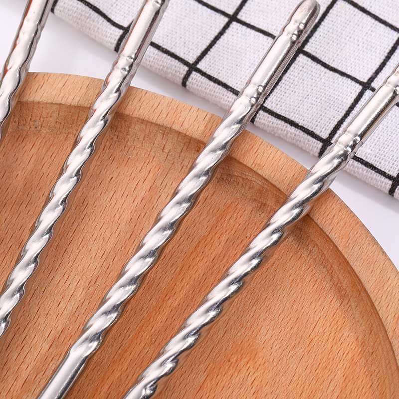 23cm ² double-threaded steel chopsticks, stainless steel chopsticks, household chopsticks, wholesale tableware, one-yuan and two-yuan supply Specification image