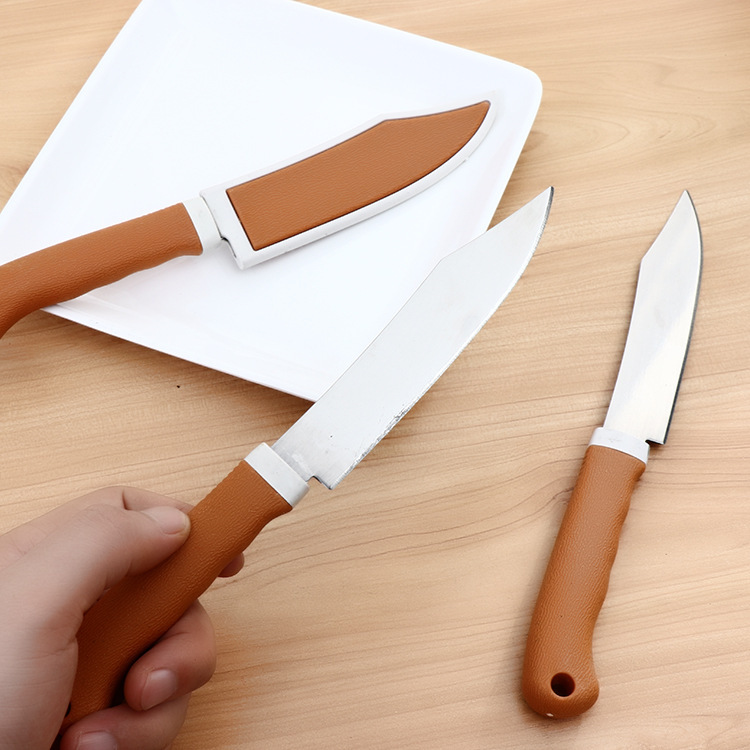 Two-person store department store yellow sleeve knife, stainless steel fruit knife, household travel portable knife with sleeve, small knife for cutting fruits and peeling Specification image