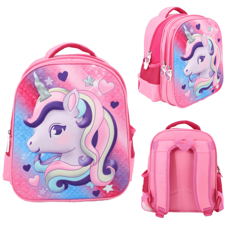 Factory direct sales of new primary school schoolbags, Unicorn backpacks for girls in grades 1-3, reducing burden and protecting the spine Specification image