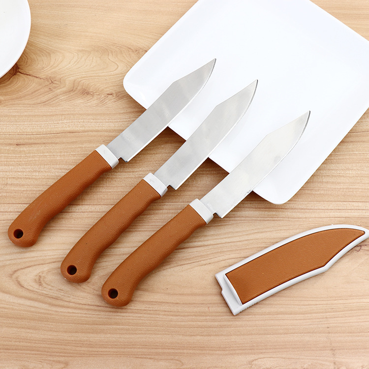 Two-person store department store yellow sleeve knife, stainless steel fruit knife, household travel portable knife with sleeve, small knife for cutting fruits and peeling details Picture
