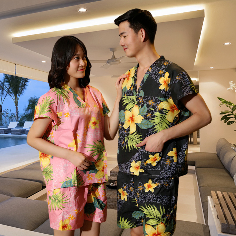 Disposable sweat sauna suits, bath suits, Japanese bathrobes, summer bathrobes, men's and women's bathrobes, hotel bath center sauna suits details Picture