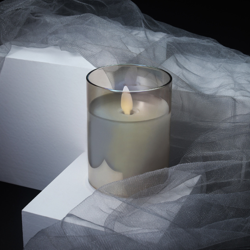 Colorful glass cups, simulated led electronic candle lights, Valentine's Day proposal, birthday, wedding, confession, New Year decoration details Picture