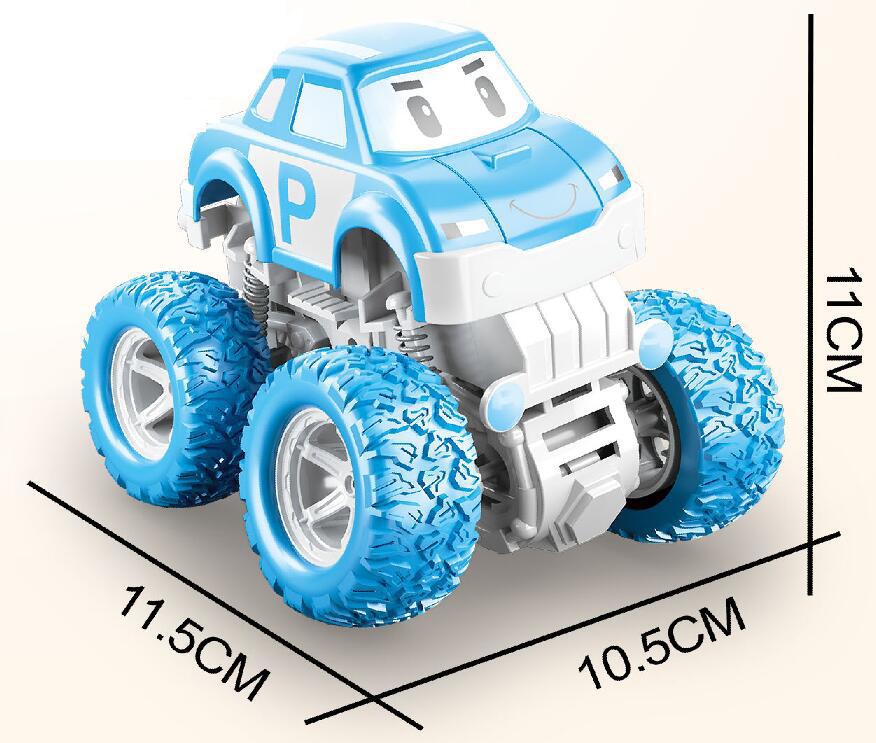 Cross-border best-selling children's Q-version inertial cartoon climbing car simulation four-wheel drive inertial off-road vehicle model toy details Picture
