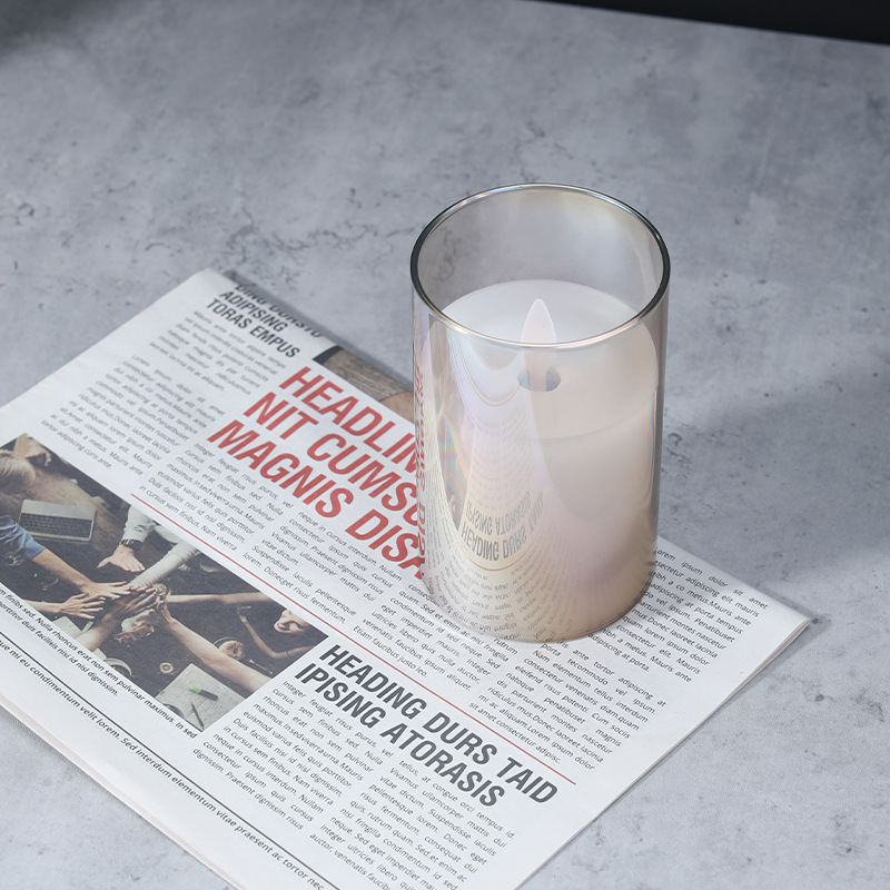 Colorful glass cups, simulated led electronic candle lights, Valentine's Day proposal, birthday, wedding, confession, New Year decoration Specification image