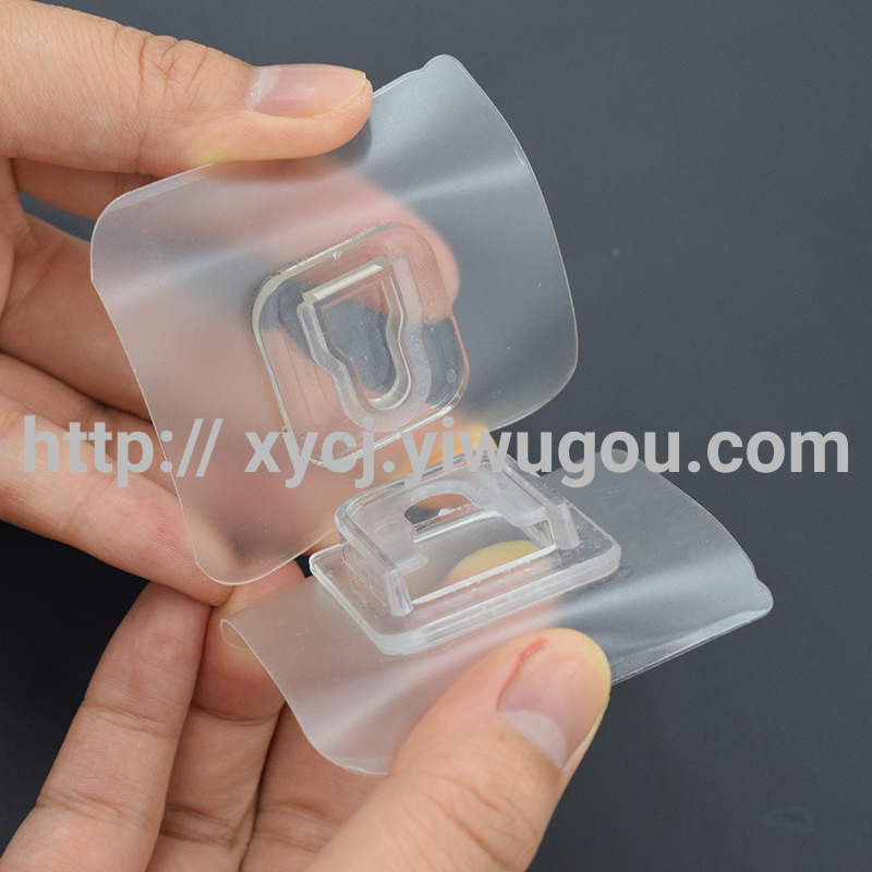 Thickened transparent, strongly adhesive, seamless mother-and-child buckle hook, bathroom waterproof, multi-functional power strip fixator, adhesive hanging buckle