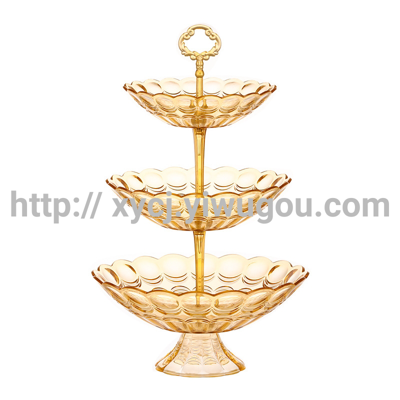 Multi-layer plastic fruit plate, household living room coffee table, fruit plate, multi-functional tray, pastry rack, dessert table Item Picture