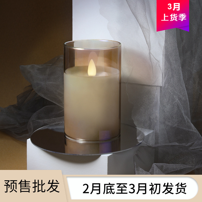 Colorful glass cups, simulated led electronic candle lights, Valentine's Day proposal, birthday, wedding, confession, New Year decoration