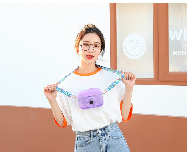 Creative 3D camera plastic cup 400ml Portable shoulder strap casual cup Straw cup box gift water cup wholesale Application Scenario