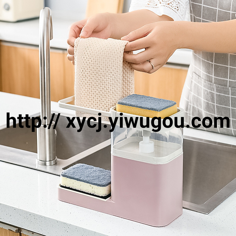 Cocina prensa caja de líquido arreglo de fregar estantería esponja estantería de asfalto lavavajillas estantería para colgar trapos para guardar artefactos Application Scenario
