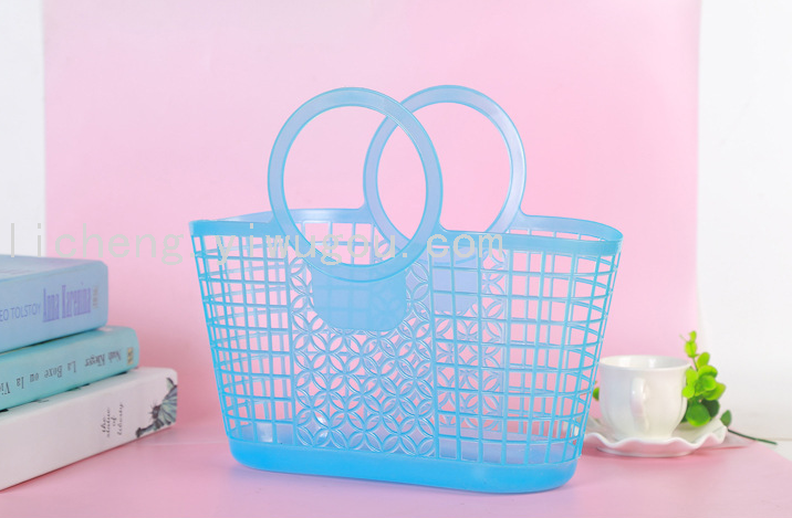 Plastic fruit basket, water-dripping blue, fruit and vegetable blue, vegetable washing blue, storage basket Item Picture