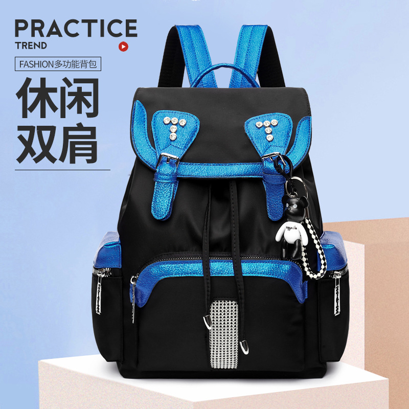 The 2021 back-to-school season's new Korean-style, fashionable and simple, color-blocking, large-capacity, versatile travel student backpack is a trend details Picture