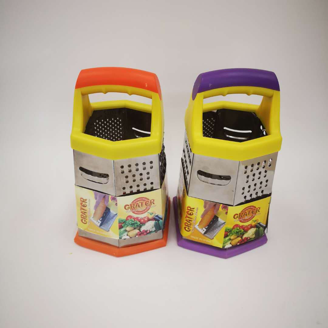Double-color handle with leather, six-sided grater, six-sided vertical grater, fruit and vegetable grater, vegetable cutter Application Scenario